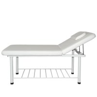 Стационарно двусекторно метално козметично легло за масаж и козметика KL812, Бял/Черен , снимка 6 - Кушетки - 41597913