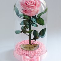 Подарък за Рожден ден на Жена / Истинска Розова Роза в Стъкленица / Жива Вечна Роза, снимка 5 - Декорация за дома - 34646479