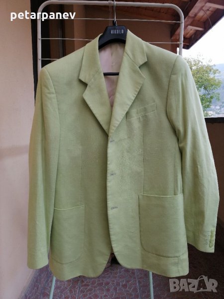 Мъжко маслено зелено ленено сако Victorio Rossi - L размер, снимка 1