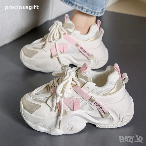 Дамски ежедневни сникърси с висока подметка, снимка 1