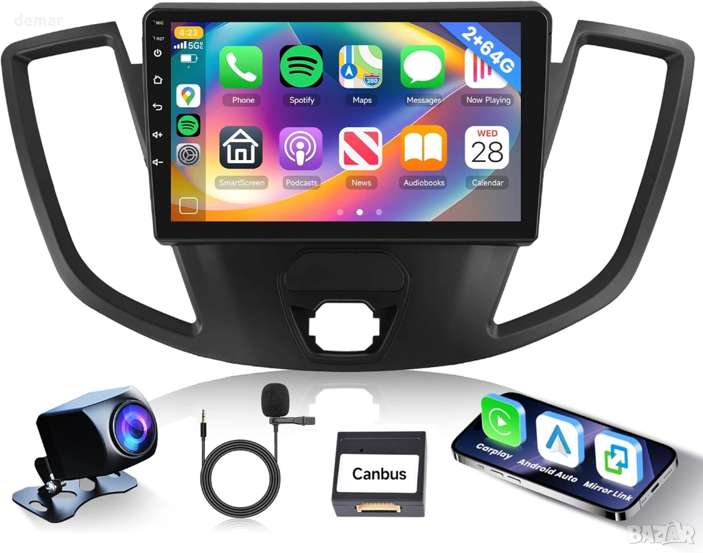 Rimoody 2G 64G Android стерео радио за Ford Transit 2015-2019, 9 инча, снимка 1