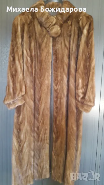 Дълго, елегантно кожено палто от визон , снимка 1