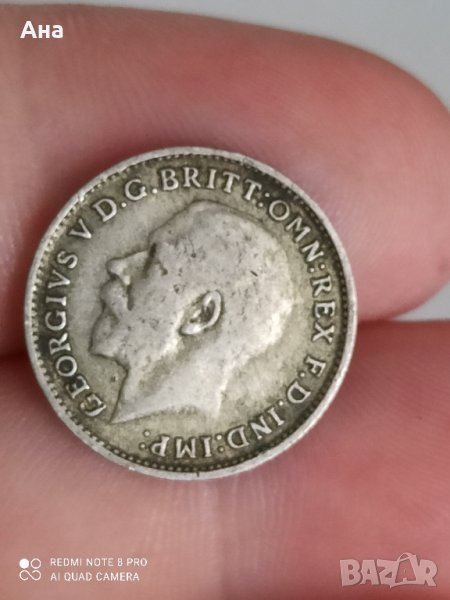 3 пенса 1922 г сребро Великобритания , снимка 1