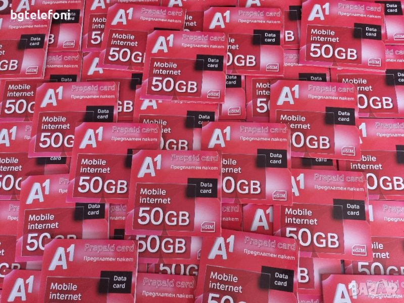 esim prepaid card 50GB A1 ,есим предплатена карта 50гб  на А1/Мтел/, снимка 1