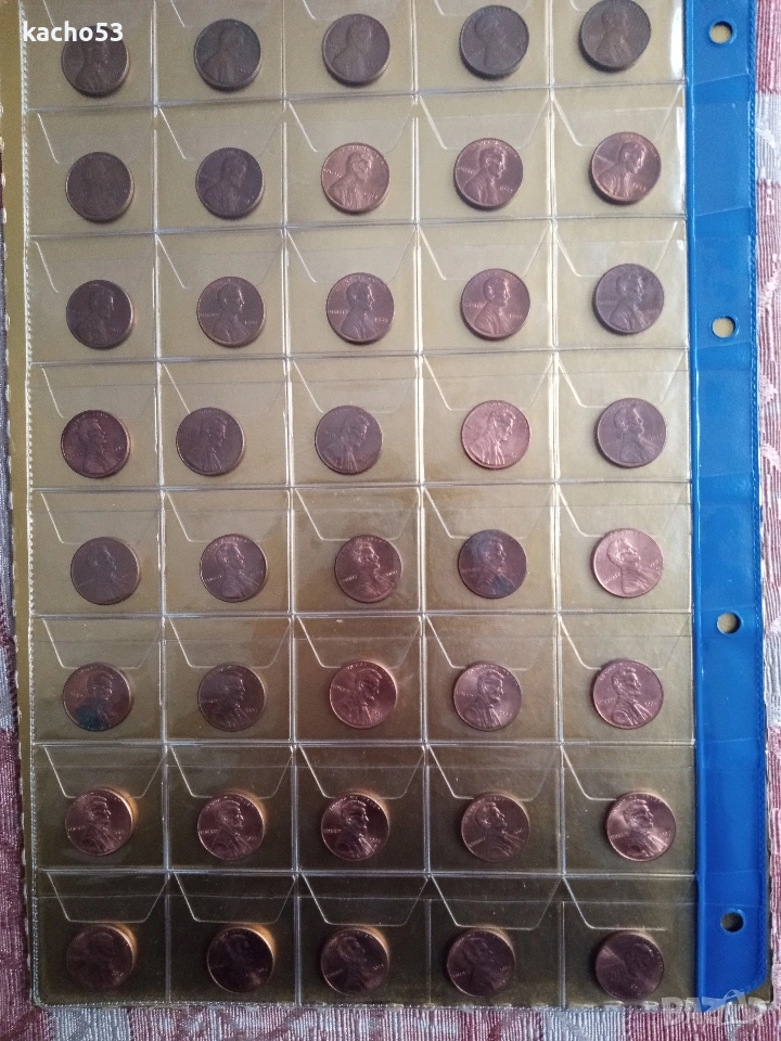 40 броя по 1 цент 1966 - 2016 г. САЩ, снимка 1