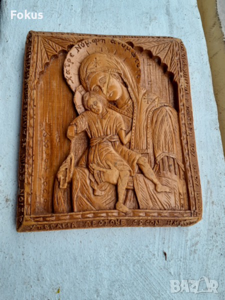 Стара восъчна икона за стена религия богородица, снимка 1