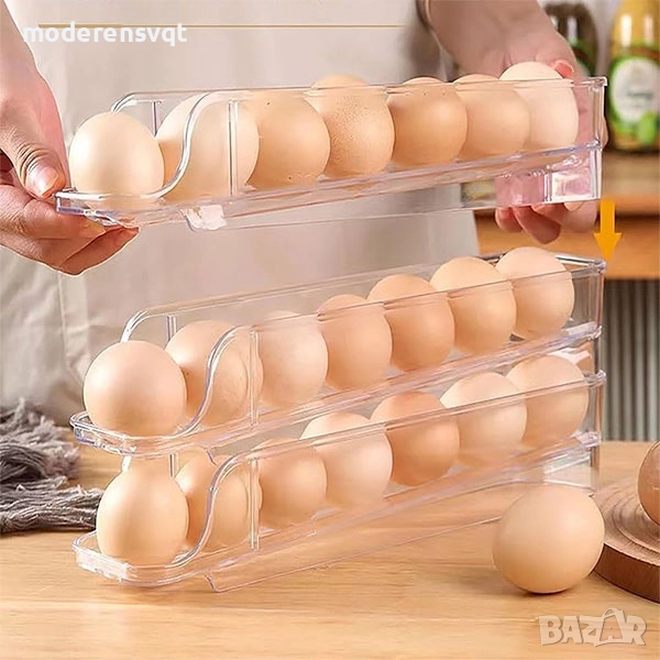 Прозрачна стойка за 21 броя яйца, снимка 1