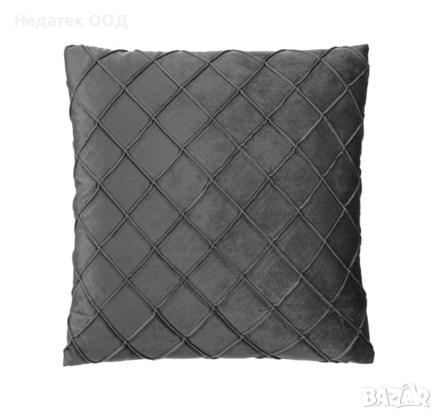 Декоративна възглавница с релефни ромбове, 45x45см, Сива, снимка 1