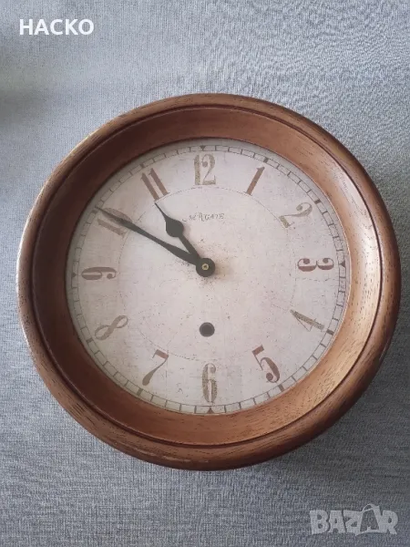 ПРОМО ЦЕНА Стенен Часовник с Кварцов Механизъм от Масивен Махагон Произход Холандия, снимка 1
