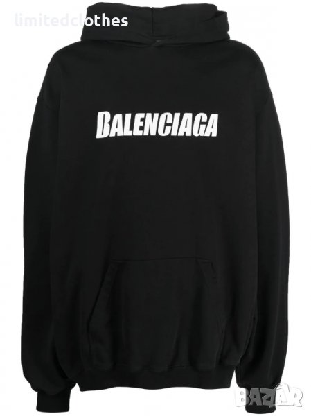 BALENCIAGA Ripped Caps Logo Oversized Мъжко / Дамско Горнище тип Суичър size S (L/XL), снимка 1