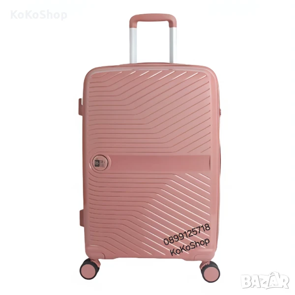 Куфар на колелца-48x28,5x75,5 см./розов куфар на колелца, снимка 1