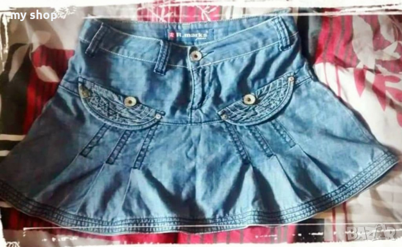 Дънкова пола,размер С М., снимка 1