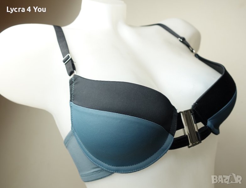 Cybele 70A сутиен в сиво и черно с предно закопчаване, снимка 1