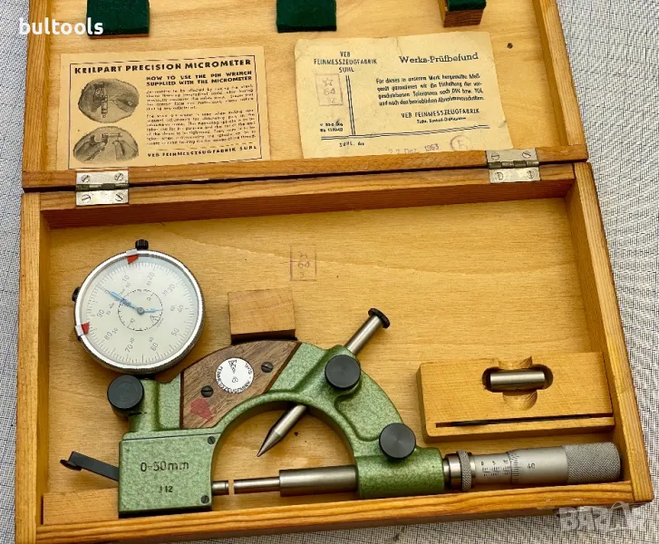 Микрометър с индикатор 0-50мм./0.01мм., снимка 1