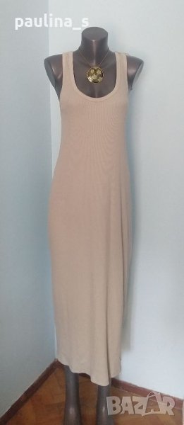 "Zara" резедава рипсена памучна рокля, унивресален размер / колие тип чокър , снимка 1