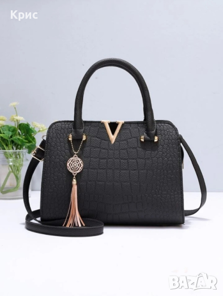 Стилна дамска чанта, черен цвят., снимка 1