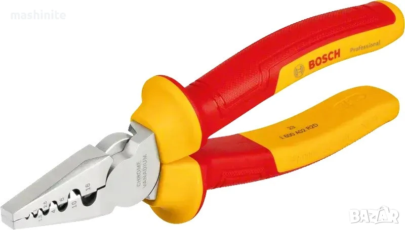 Клещи за кримпване 180 mm изолирани VDE Bosch, снимка 1