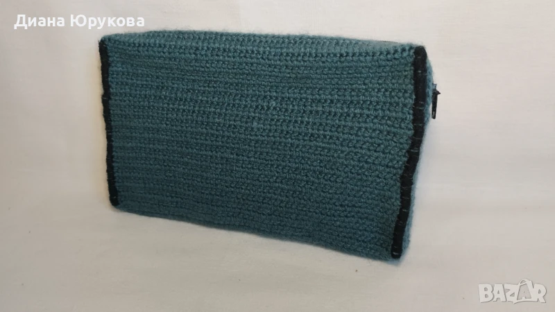 Дамско плетено портмоне петрол, снимка 1