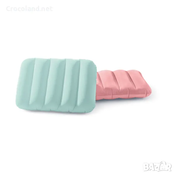 Надуваема възглавница Intex, 43 x 28 x 9 см, водоустойчива, PVC, син/жълт, снимка 1