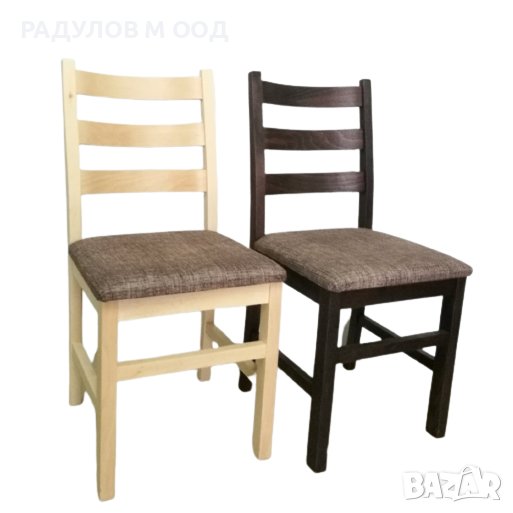 Трапезен стол бук Виктория цвят орех, извита облегалка, снимка 1