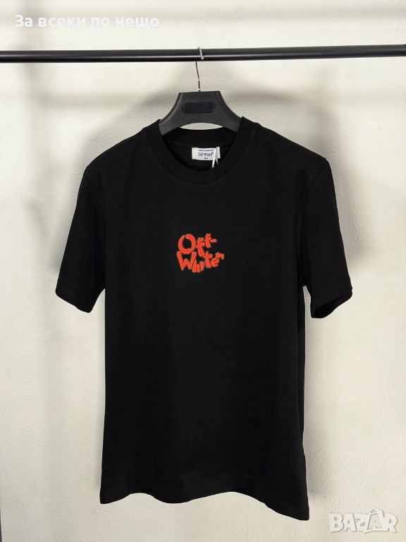 Off White Мъжка Черна Тениска👕Мъжка Блуза С Къс Ръкав В Черен Цвят Код V.B.17, снимка 1