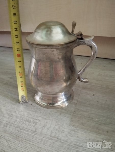 посребрена месингова халба, снимка 1