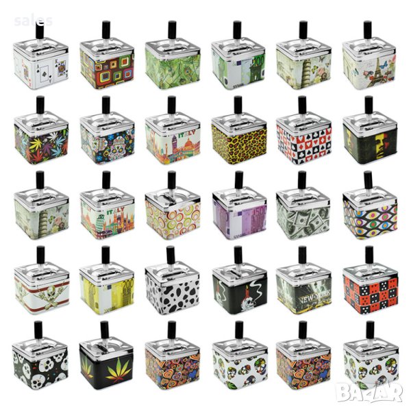 Метален пепелник с Push бутон, снимка 1