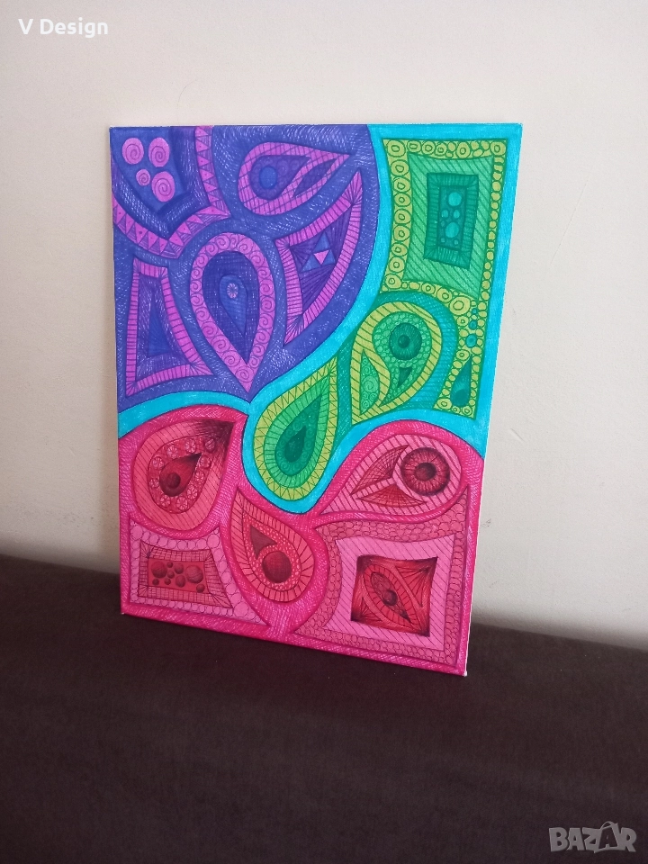 Абстрактна Картина "Сълзици" - пано 30х40см, снимка 1