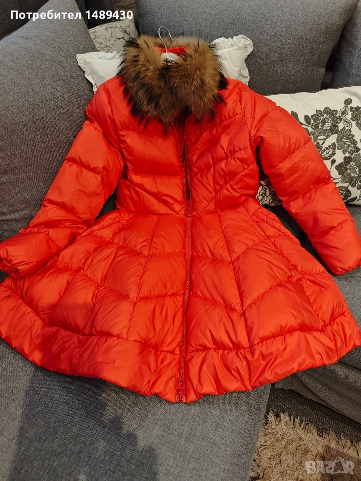  червено дамско пухено яке, снимка 1