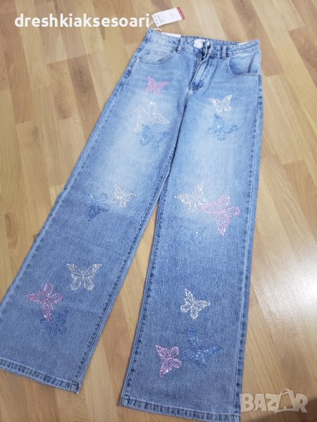 Последни бройки Дънки с камъни пеперуди, снимка 1