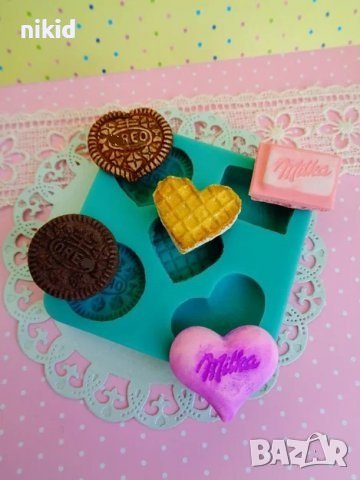 Милка Оре о орео oreo бисквитка силиконов молд форма декорация и украса торта фондан шоколад, снимка 1