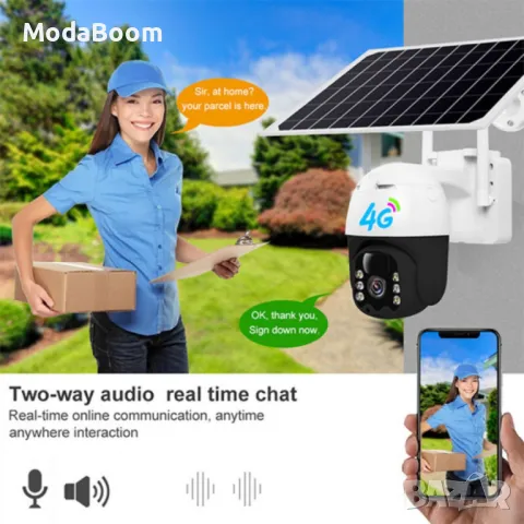 Соларна камера 4G HD 3MP V380 Pro, снимка 8 - Соларни лампи - 48867074