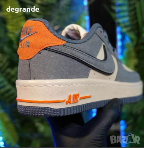 Маратонки Nike Air Force 1 - сиво с оранжево, снимка 4 - Маратонки - 51629702