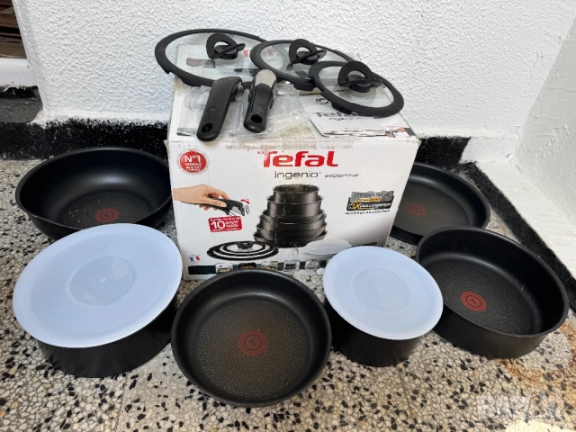 Комплект 13 Части Съдове за Готвене Tefal Ingenio - Тенджери, Тигани, Касероли с Капаци!, снимка 8 - Съдове за готвене - 51435378