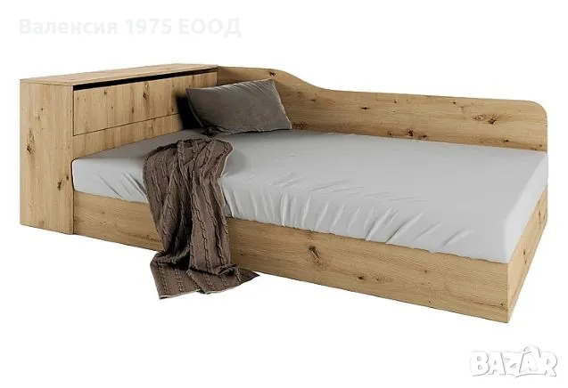 Легло персон и половина с ракла Сити 2002 дъб артисан или комбинация мока/ лате, снимка 2 - Спални и легла - 47361099
