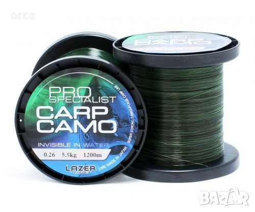 Шаранджийско - монофилно влакно Lazer Pro Specialist Carp Camo 1200 m, снимка 1 - Такъми - 41533277