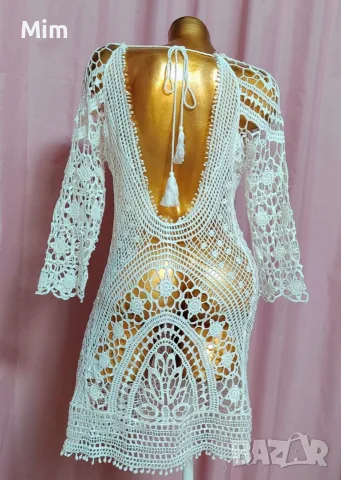 Chela collection M Бяла ажурена рокля , снимка 7 - Рокли - 55710576