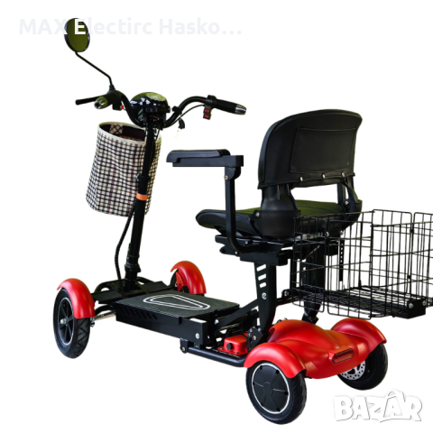 Сгъваема електрическа четириколка MaxMotors 750W - RED, снимка 4 - Инвалидни скутери - 44633701