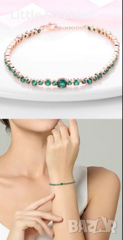 Сребърна гривна Пандора цирконии"Време",17 см,Gold/нова