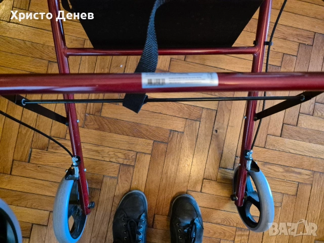 сгъваема алуминиева проходилка с колела, за възрастни, оперирани, трудно подвижни хора, нова, снимка 5 - Инвалидни колички - 53753935