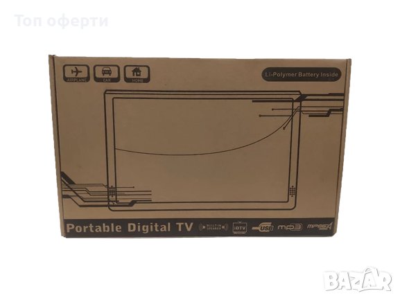 Преносим портативен цифров телевизор PERFECT TV , 12v  220v, снимка 4 - Телевизори - 42436758