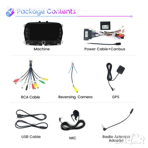 Мултимедия за Fiat 500 (2016–2019) 7" – Android, навигация, CarPlay, DSP, снимка 3 - Аксесоари и консумативи - 53871411