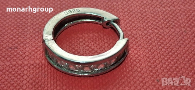 Сребърна обеца, снимка 2 - Обеци - 52713781