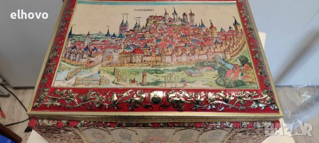 Стара немска ламаринена кутия за бисквити, снимка 8 - Антикварни и старинни предмети - 44400828