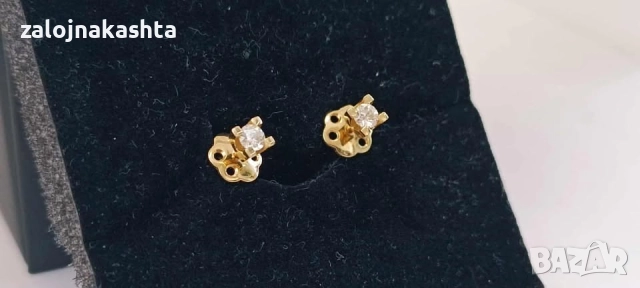 Златни обеци с Брилянти-2,11гр/14кр, снимка 3 - Обеци - 51916350