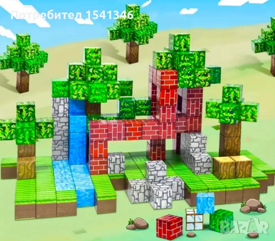 300/200 /100/50 и 30 части Майнкрафти магнитни кубчета , снимка 4 - Конструктори - 49747695