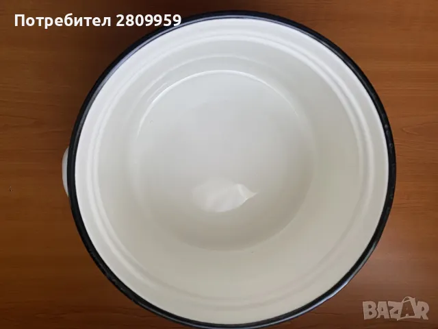 Емайлирана тенджера с капак, снимка 3 - Съдове за готвене - 50309542