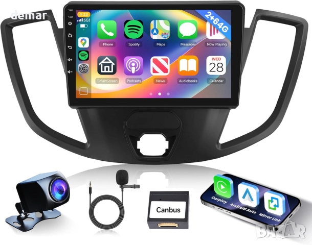 Rimoody 2G 64G Android стерео радио за Ford Transit 2015-2019, 9 инча