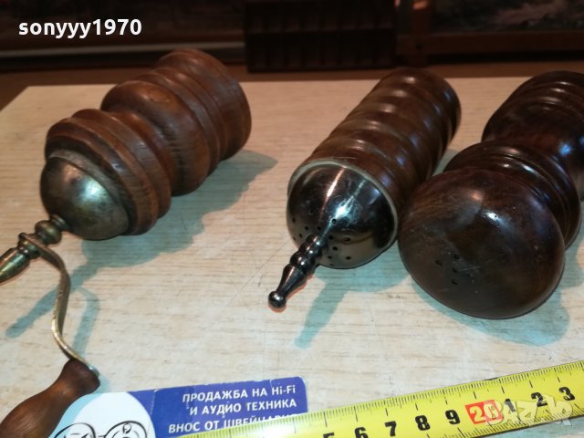 мелница солница-3бр дърво/метал от германия 0411211800, снимка 7 - Антикварни и старинни предмети - 34697205