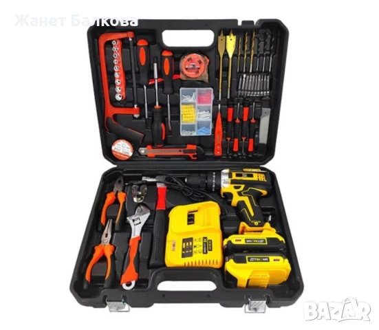 Комплект ударна бормашина, 111 аксесоара, 24 V, 5 Ah, снимка 7 - Бормашини - 47811189